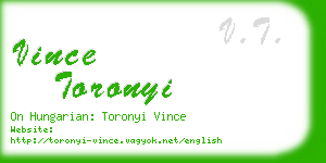 vince toronyi business card